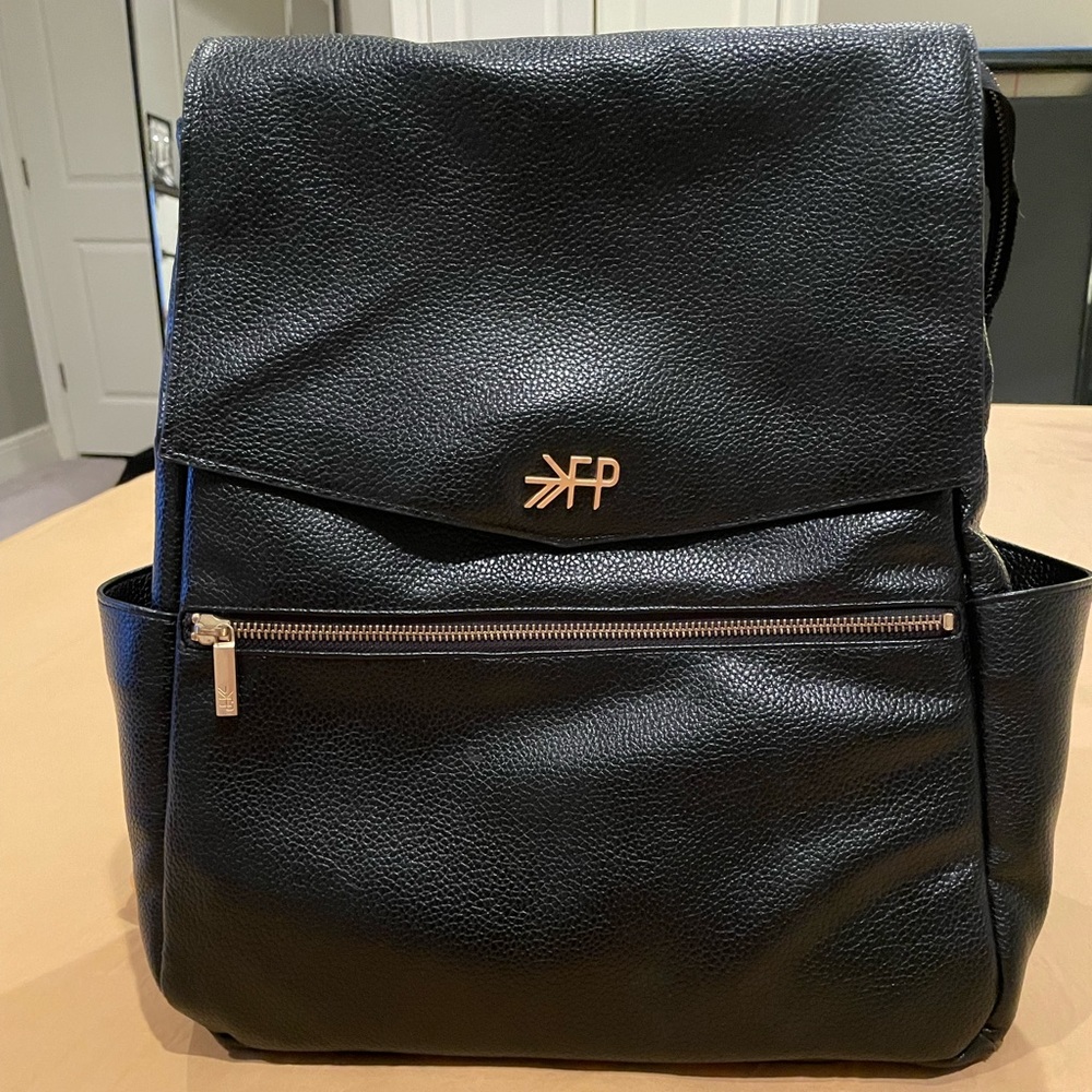 Freshly Picked Classic Diaper Bag Black Leather